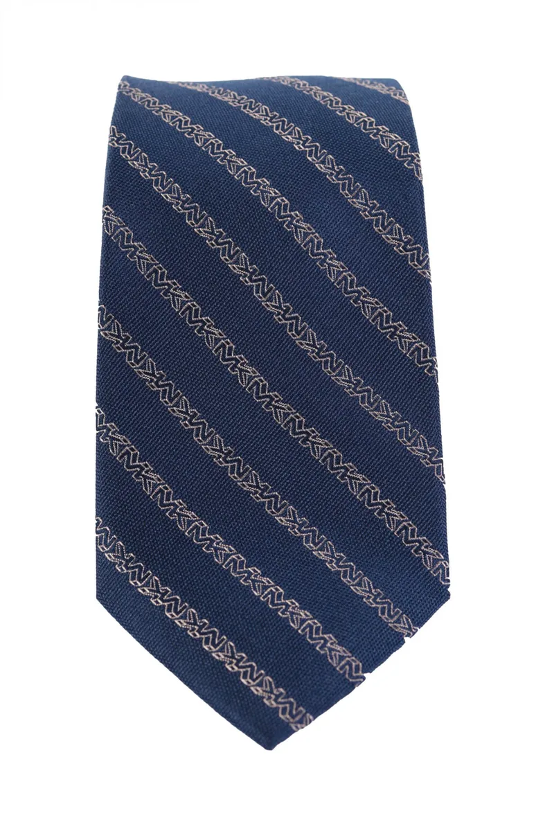 MICHAEL KORS ΓΡΑΒΑΤΑ ALL OVER PRINT LOGO ΜΠΛΕ-ΜΠΕΖ