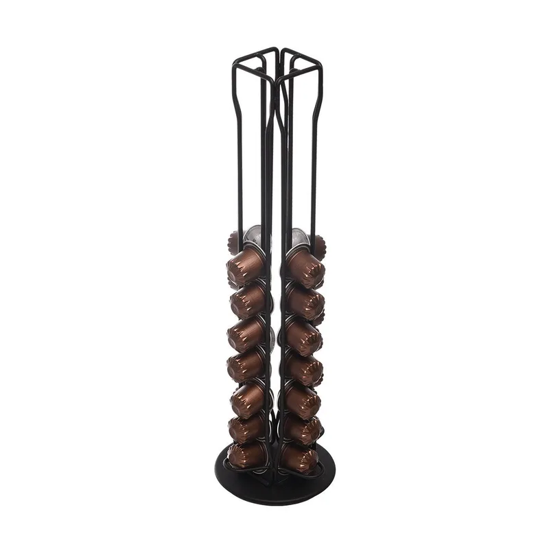 Estia βαση για καψουλεσ espresso metal black μεταλλικη 40 θεσεων μαυρη