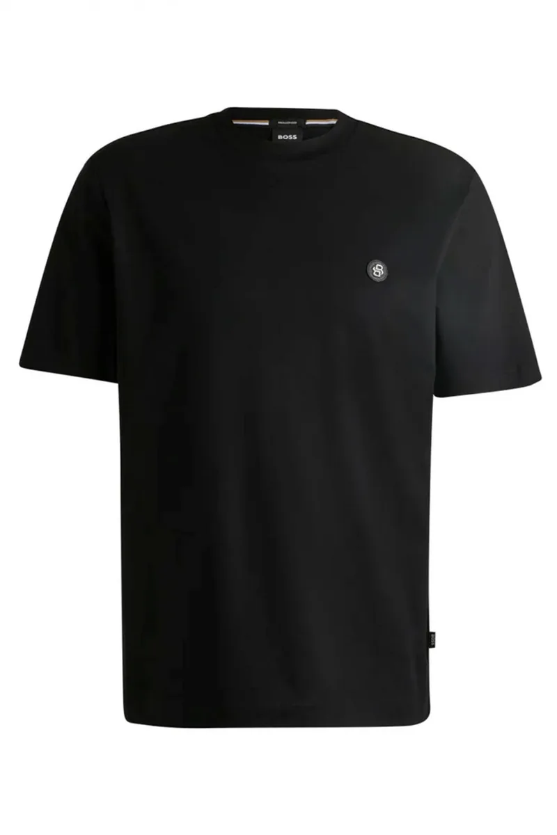 BOSS T-SHIRT MERCERISED C-TAUT 01 ΜΑΥΡΟ
