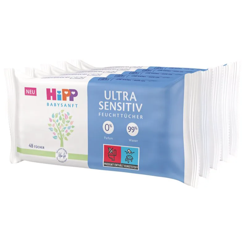 Hipp Babysanft Ultra Sensitive υγρά μωρομάντηλα 5x48 τμχ