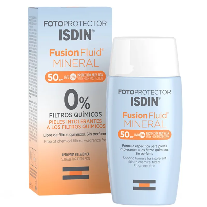 Isdin Fotoprotector Fushion Fluid 0% Mineral Spf50 Αντηλιακό Προσώπου με Υψηλή Προστασία σε Ρευστή Μορφή & Φυσικά Φίλτρα Χωρίς Άρωμα 50ml