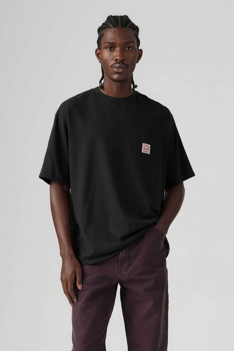 Levi's® ανδρικό T-shirt με τσέπη στο στήθος Relaxed Fit "Workwear" - A58500004 Μαύρο