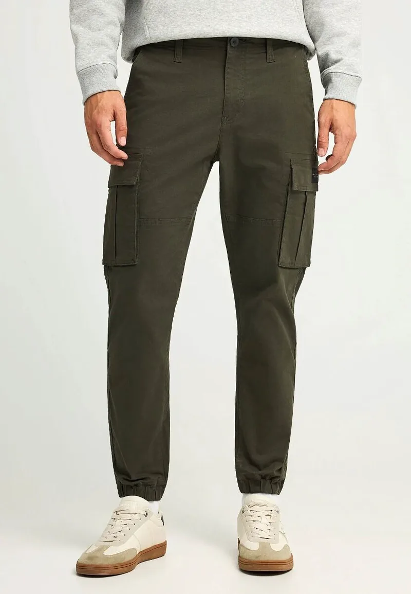 Funky Buddha Ανδρικό regular fit cargo παντελόνι με cuffed τελείωμα FBM012-030-02 Χακί