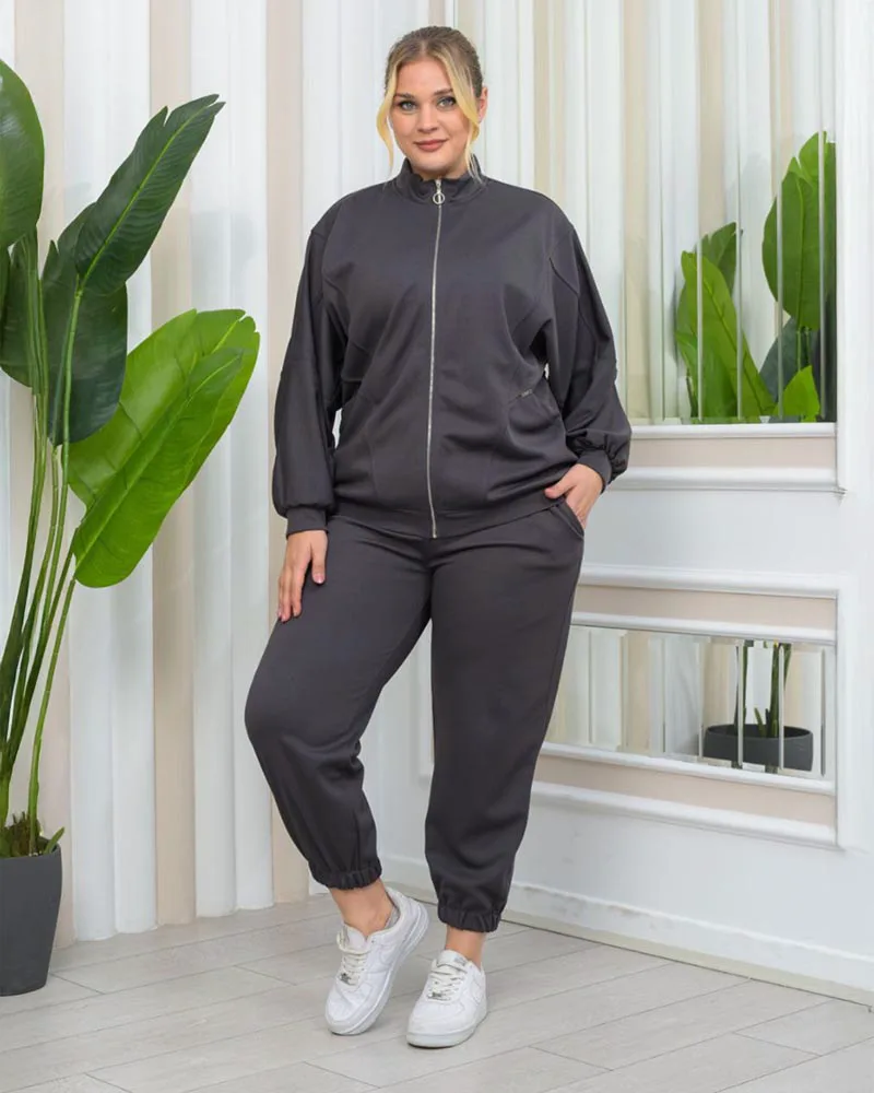 SINDY γυναικείο παντελόνι φόρμαs γκρι (BIGSIZE)
