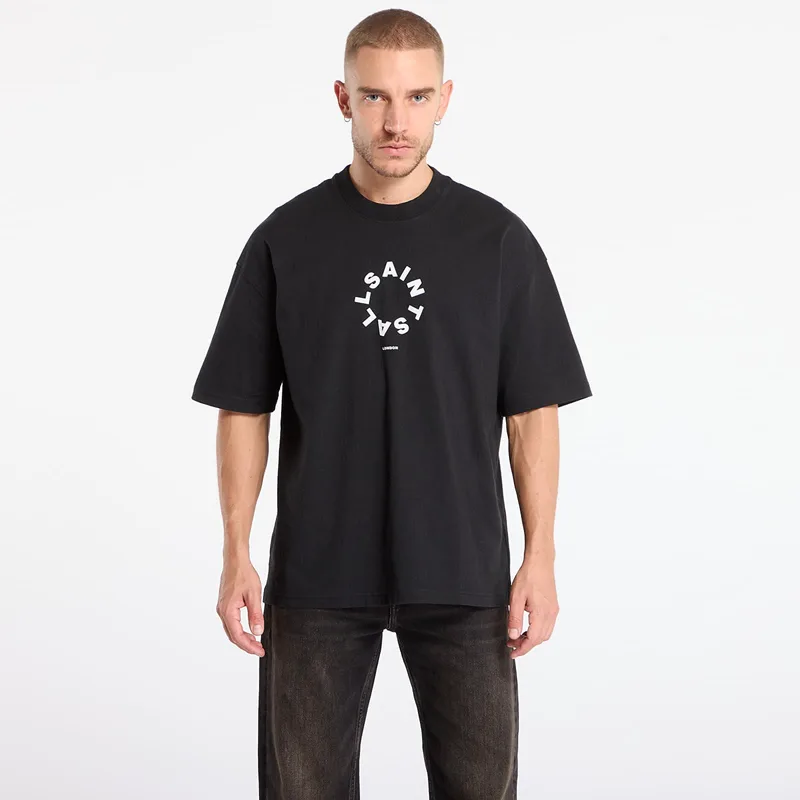 T-shirt AllSaints Tierra Ss Crew Jet Black XL