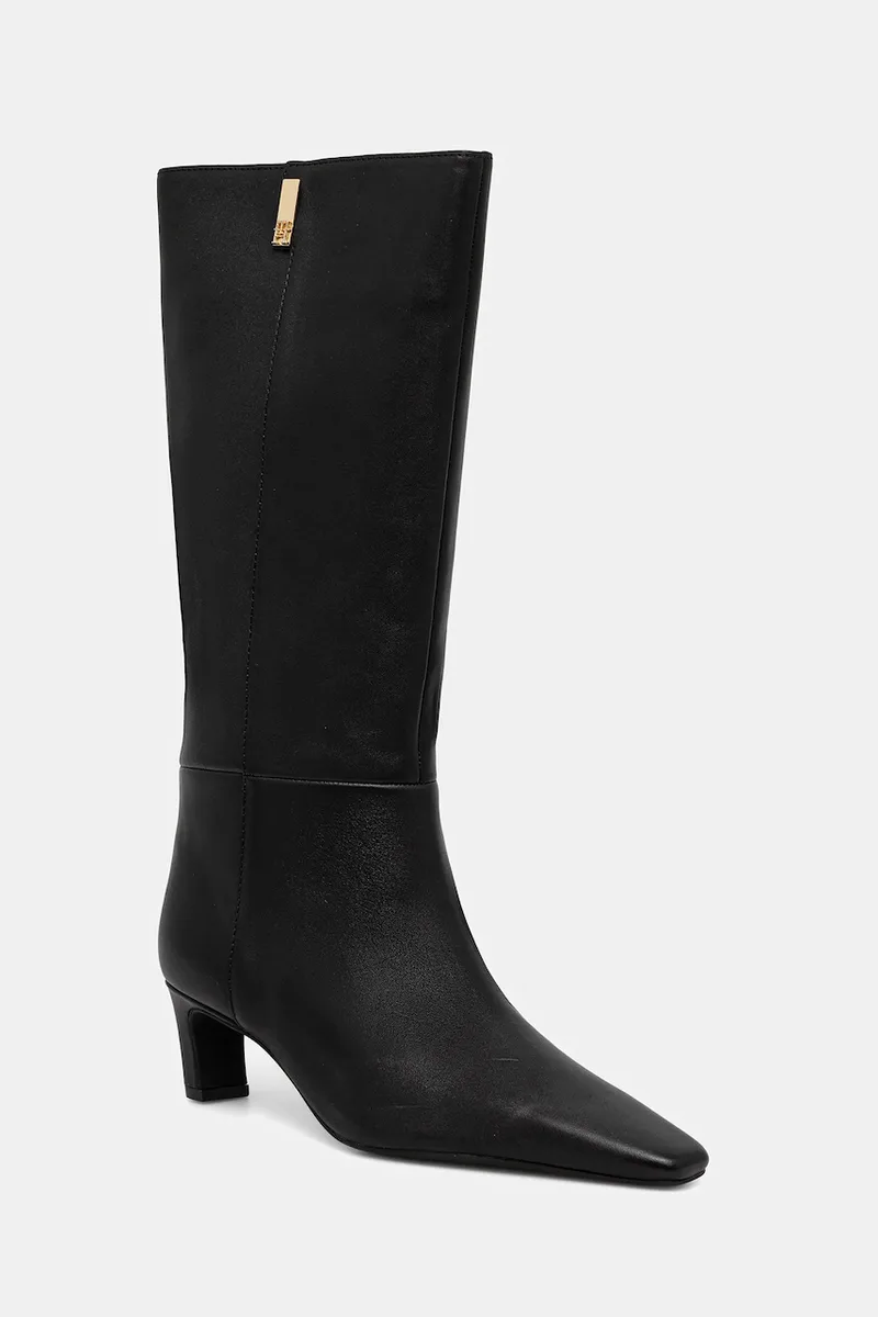 Δερμάτινες μπότες Tommy Hilfiger SQUARE TOE KITTEN LONG