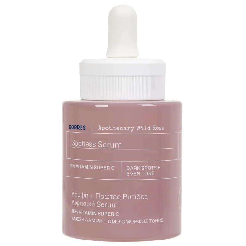 Korres Apothecary Wild Rose Vitamin Super C Spotless Serum Διφασικός Ορός Προσώπου Άγριο Τριαντάφυλλο για Λάμψη & Πρώτες Ρυτίδες 30ml
