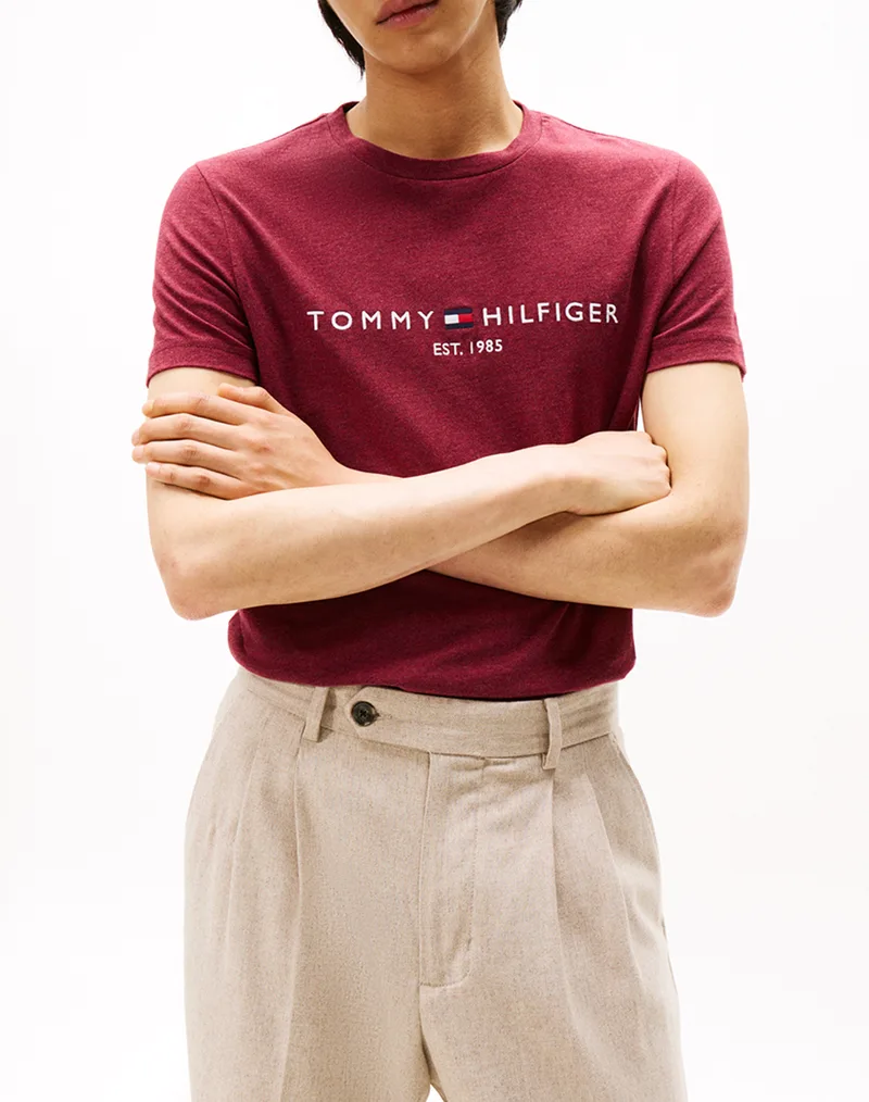 TOMMY HILFIGER TOMMY LOGO TEE MW0MW11797-XTW DarkRed