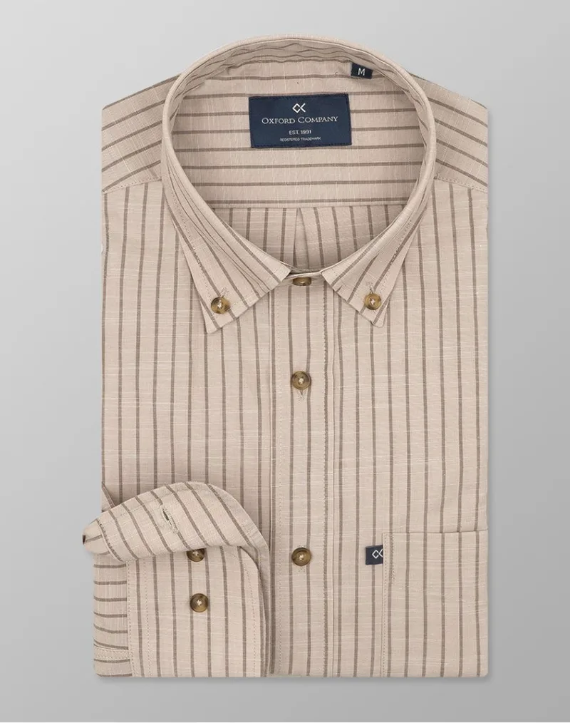 OXFORD COMPANY BUTTON DOWN ΠΟΥΚΑΜΙΣΟ F120-BZ10.01-01 Biege