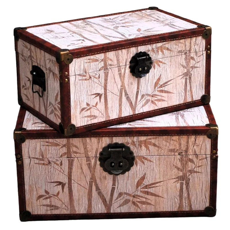Μπαούλο Σετ 2τμχ Ξύλινο Bamboo 43,8x30,8x21εκ.-37,8x23,8x18εκ. Royal Art INX4/4970B (Υλικό: Ξύλο) - Royal Art Collection - INX4/4970B