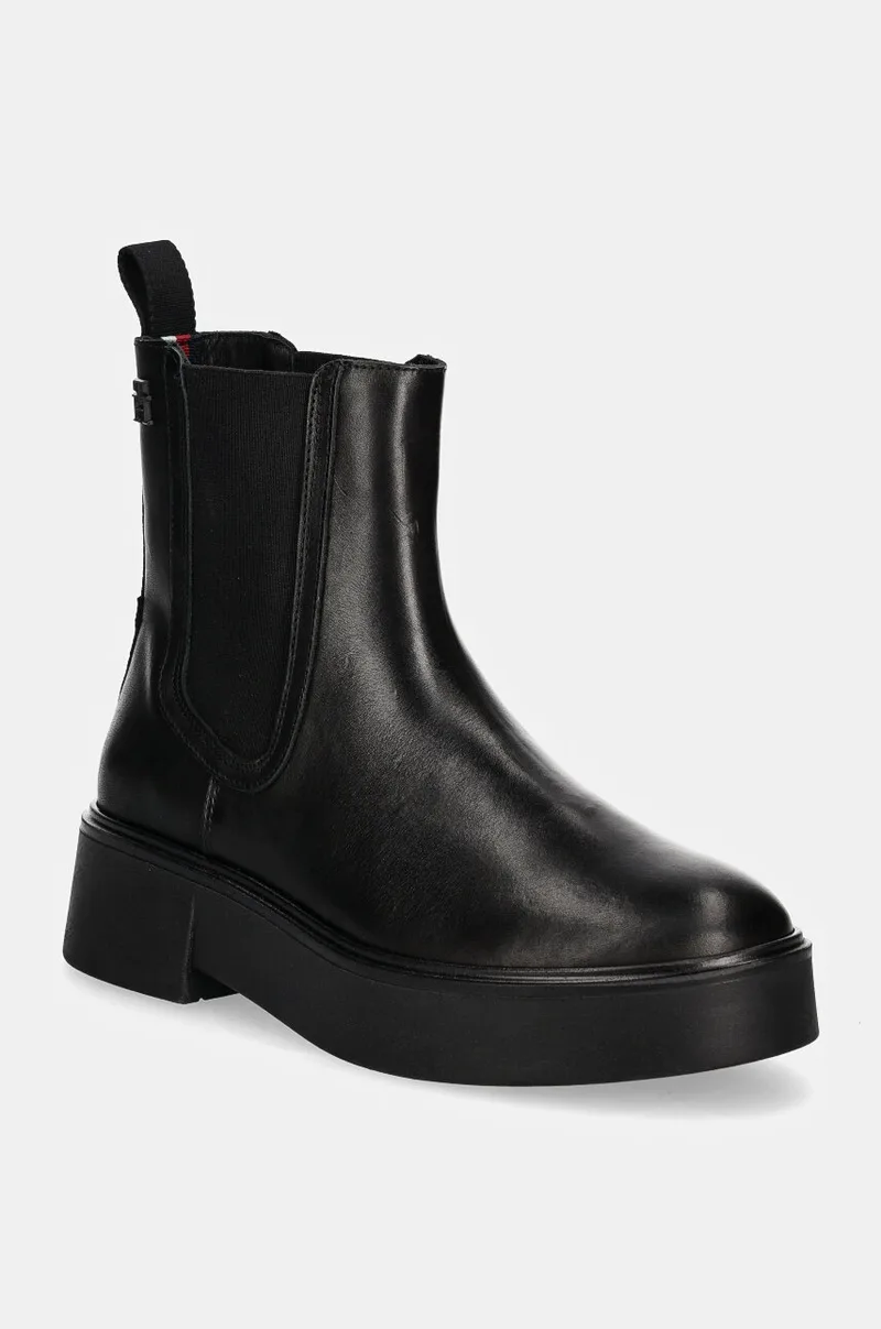 Δερμάτινες μπότες τσέλσι Tommy Hilfiger MINIMAL LEATHER CHELSEA LOGOTAPE