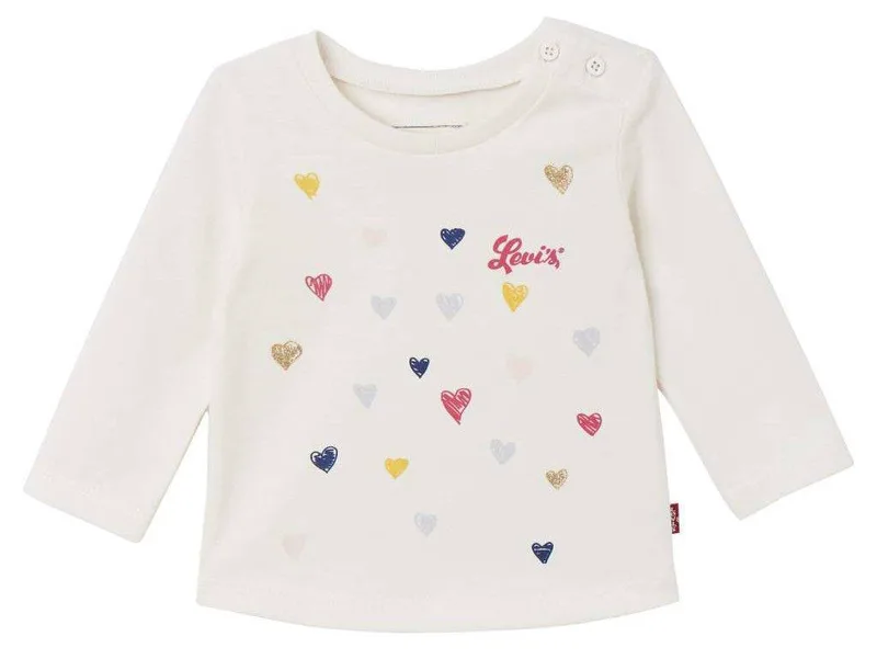 ΜΠΛΟΥΖΑ ΜΑΚΡΥΜΑΝΙΚΗ LEVIS HEART NK10524 ΕΚΡΟΥ (80ΕΚ.)-(12-18ΜΗΝΩΝ)