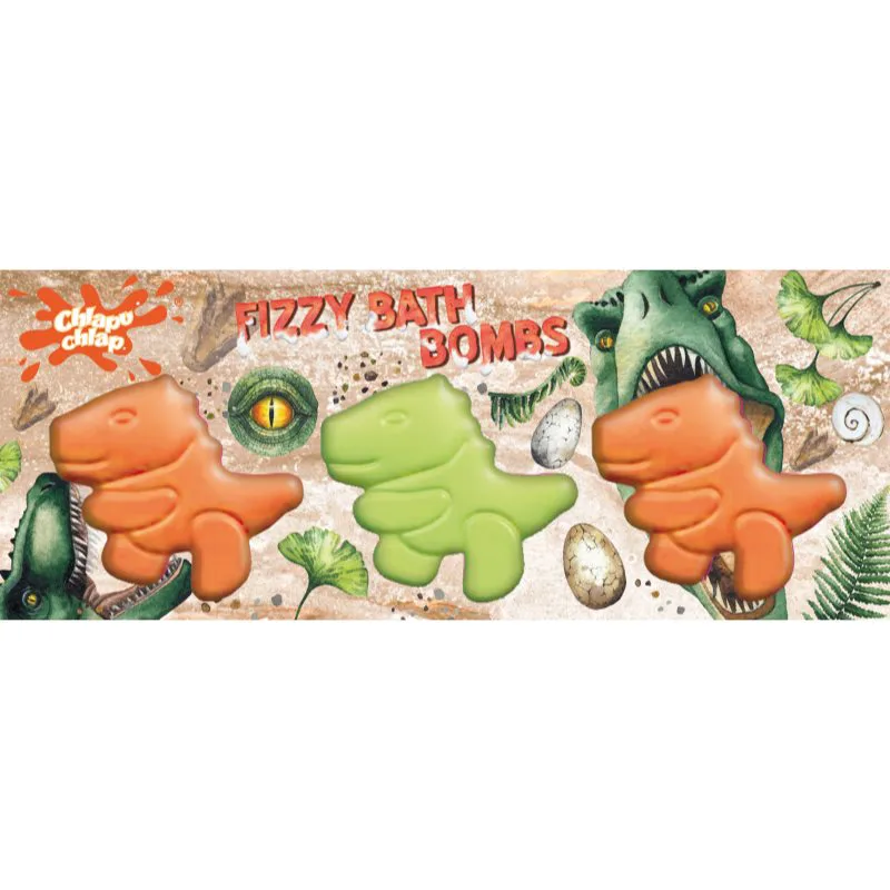 Chlapu Chlap Dinosaurs αφρώδεις μπάλες για το μπάνιο για παιδιά 3x70 γρ