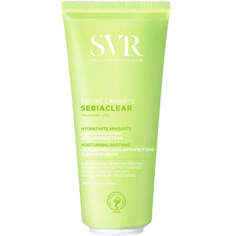 SVR Sebiaclear Anti-Dryness & Imperfections Moisturising Soothing Cleansing Cream Κρέμα Καθαρισμού για Πρόσωπο & Σώμα Χωρίς Σάπωνες Ιδανική για Επιδερμίδες με Τάση Ακμής 200ml