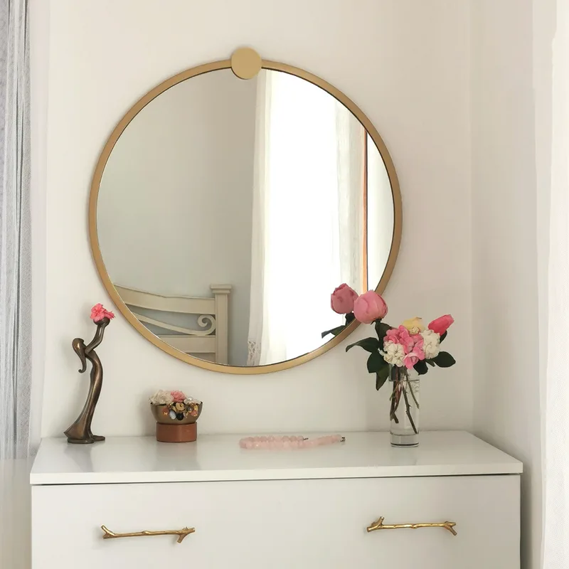 Καθρέπτης Χρυσό Metal Çerçeve Yuvarlak Ayna A708 552Nos2208 (60x60x2,2)