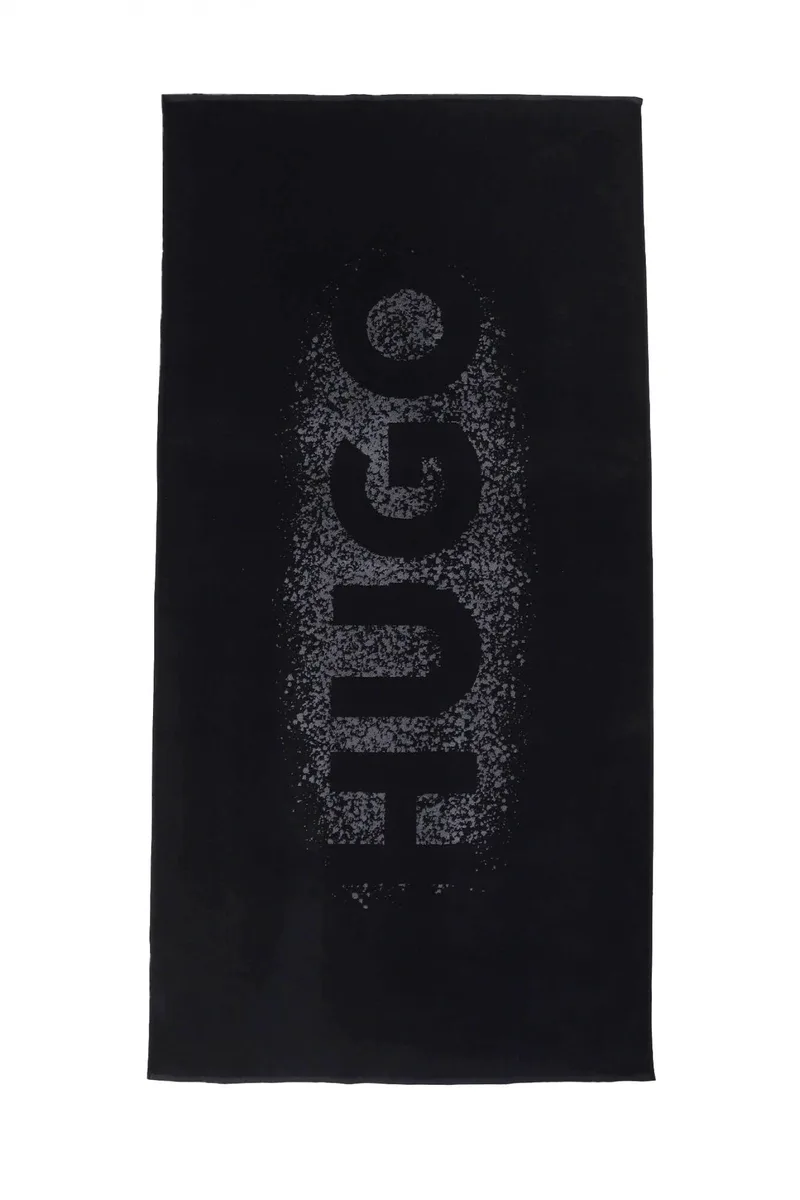HUGO ΠΕΤΣΕΤΑ ΘΑΛΑΣΣΗΣ SPRAY LOGO_TOWEL ΜΑΥΡΟ