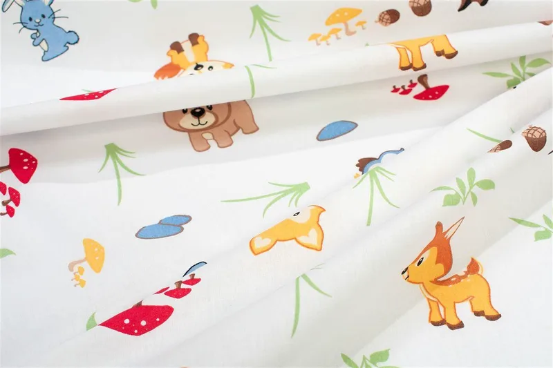 Σεντόνι Λίκνου Dimcol Forest Animals 570 80x110 White-Sky Blue