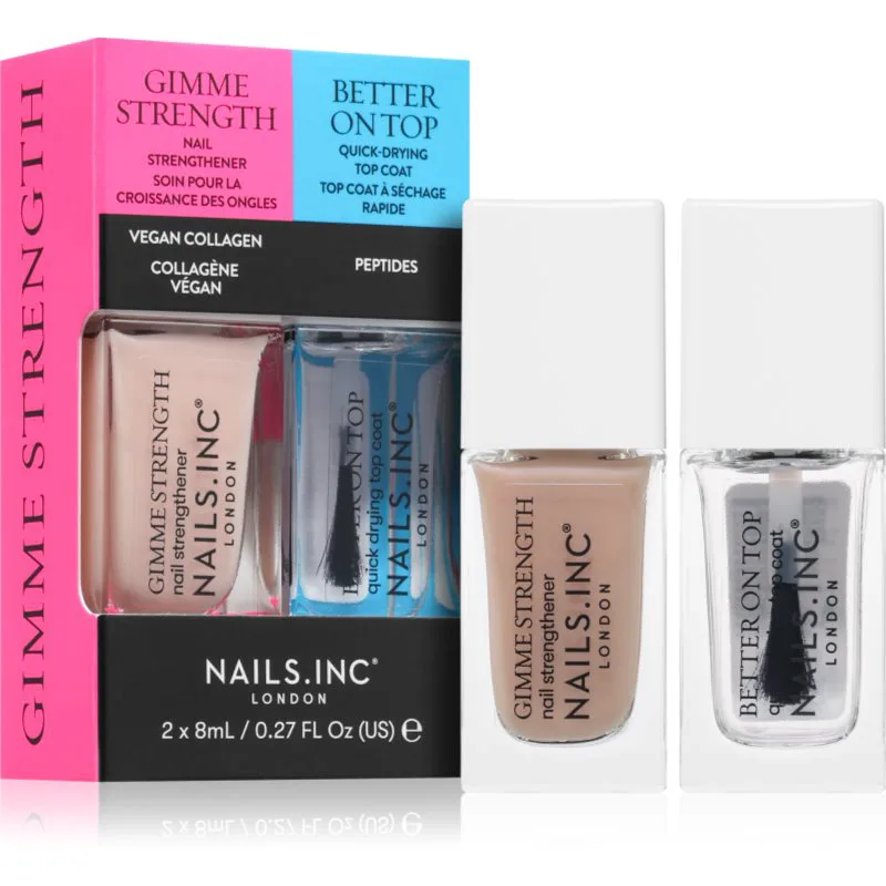 Nails Inc. Gimme Strength & Better On Top Σετ βερνίκι νυχιών