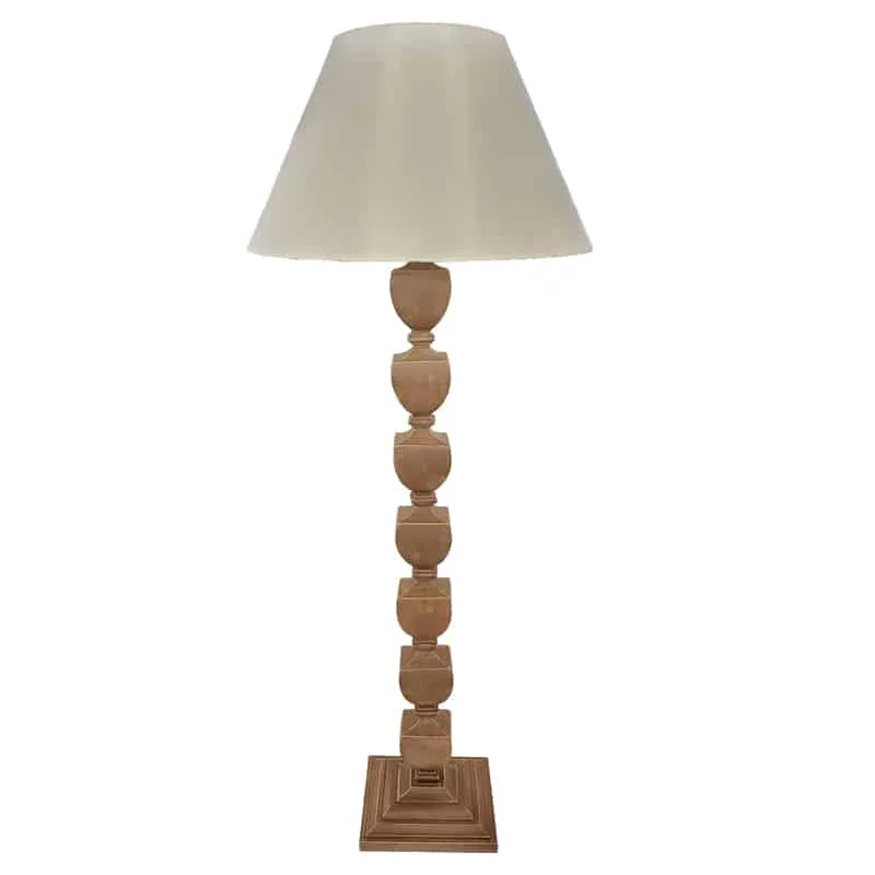 Φωτιστικό Επιδαπέδιο Ξύλινο Natural-Λευκό 25x25x155εκ. Art Et Lumiere 11425 (Υλικό: Ξύλο, Χρώμα: Μαύρο) - Art Et Lumiere - lumiere_11425