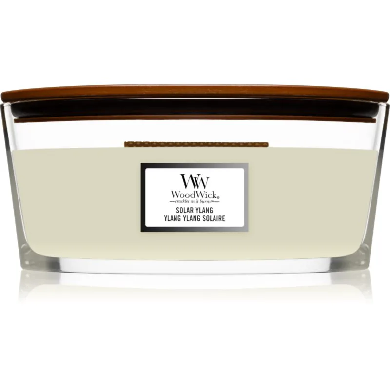 Woodwick Solar Ylang αρωματικό κερί με ξύλινο φιτίλι (hearthwick) 453.6 γρ