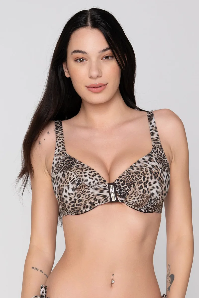 Luna γυναικείο μαγιό Bikini Top με μπανέλα χωρίς επένδυση "Safari" (G Cup)-94805