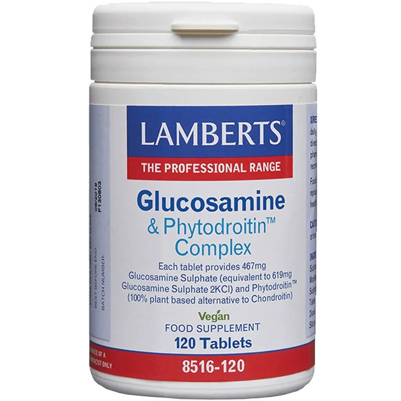 Lamberts Glucosamine & Phytodroitin Complex Συμπλήρωμα Διατροφής για την Ελαστικότητα του Αρθρικού Χόνδρου 467mg & 110mg, 120tabs