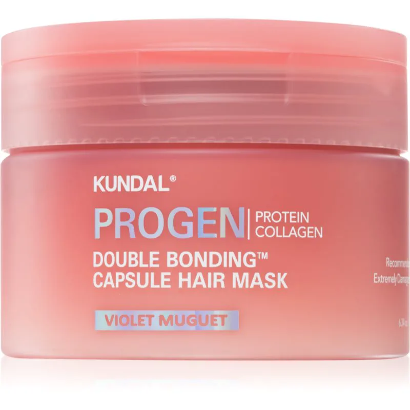 KUNDAL Progen Double Bonding Capsule Hair Mask Αναπληρωτική μάσκα για κατεστραμμένα μαλλιά με άρωμα Violet Muguet 180 γρ