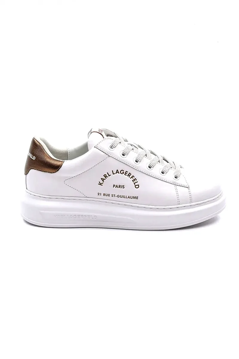 KARL LAGERFELD ΠΑΠΟΥΤΣΙΑ SNEAKERS MAISON KARL LACE ΛΕΥΚΟ-ΜΠΡΟΝΖΕ