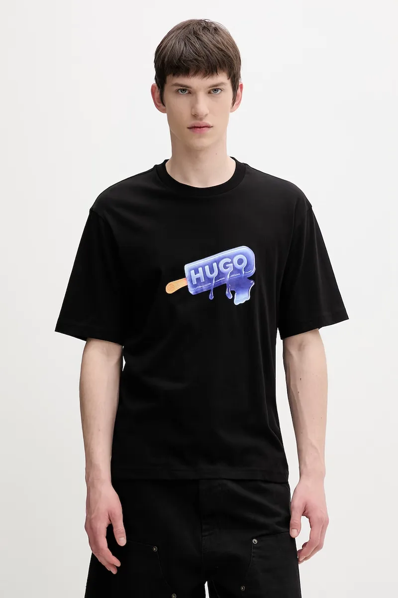 HUGO Blue T-shirt Ανδρικό βαμβακερό Noglasy