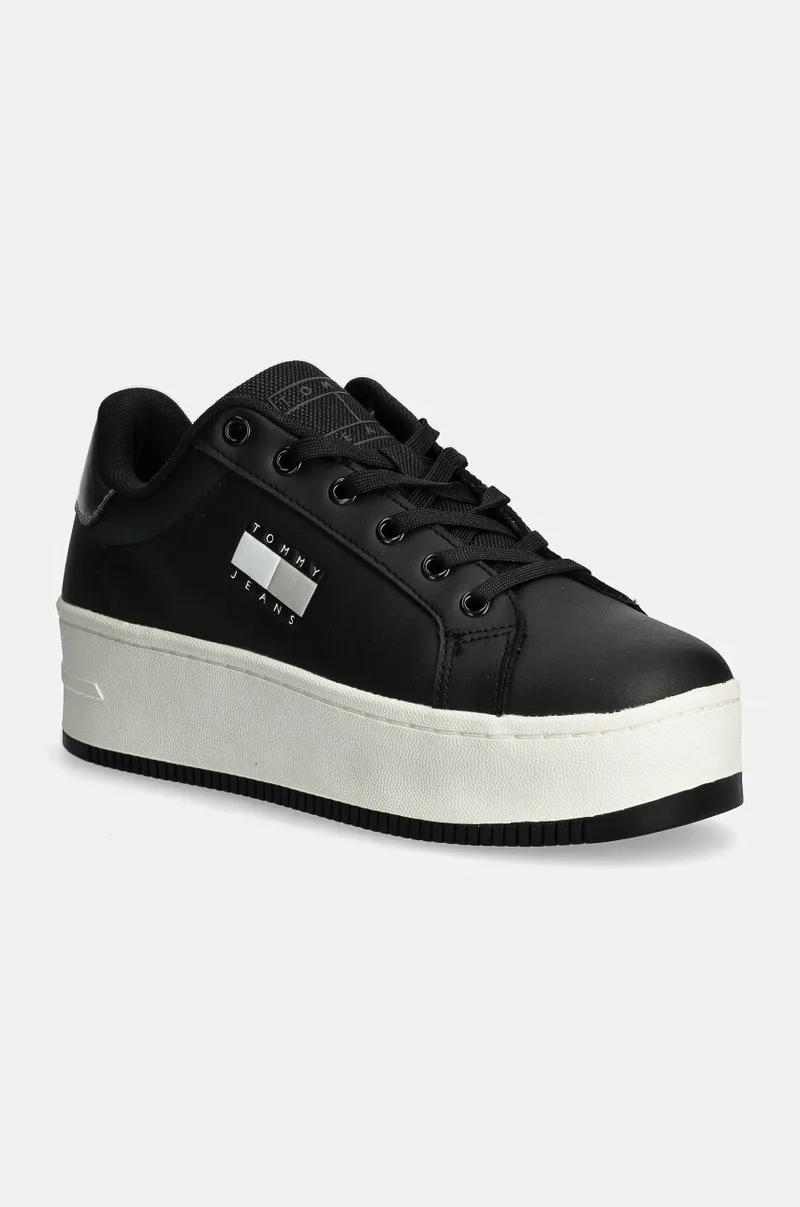 Δερμάτινα sneakers Tommy Jeans TJW FLATFORM SNEAKER METALLIC