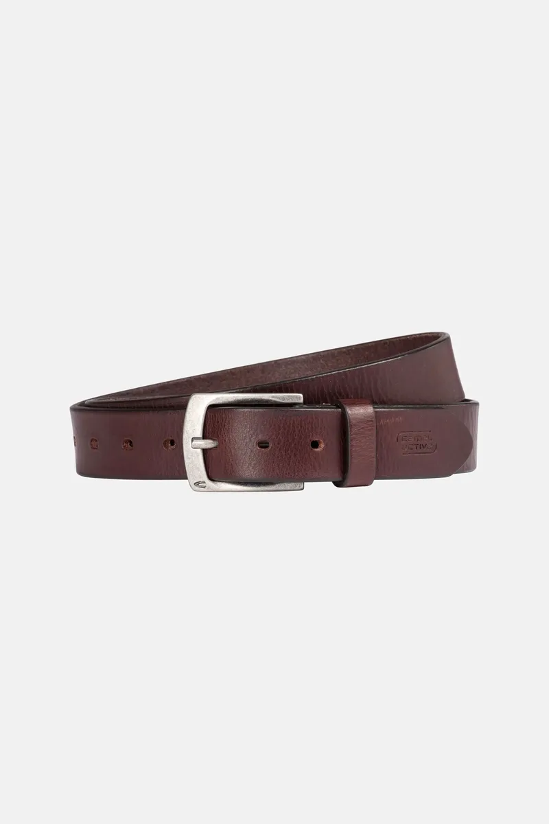 Camel Active ανδρική δερμάτινη ζώνη με μεταλλική αγκράφα και λογότυπο - C261NOS-402090-9B09 Καφέ