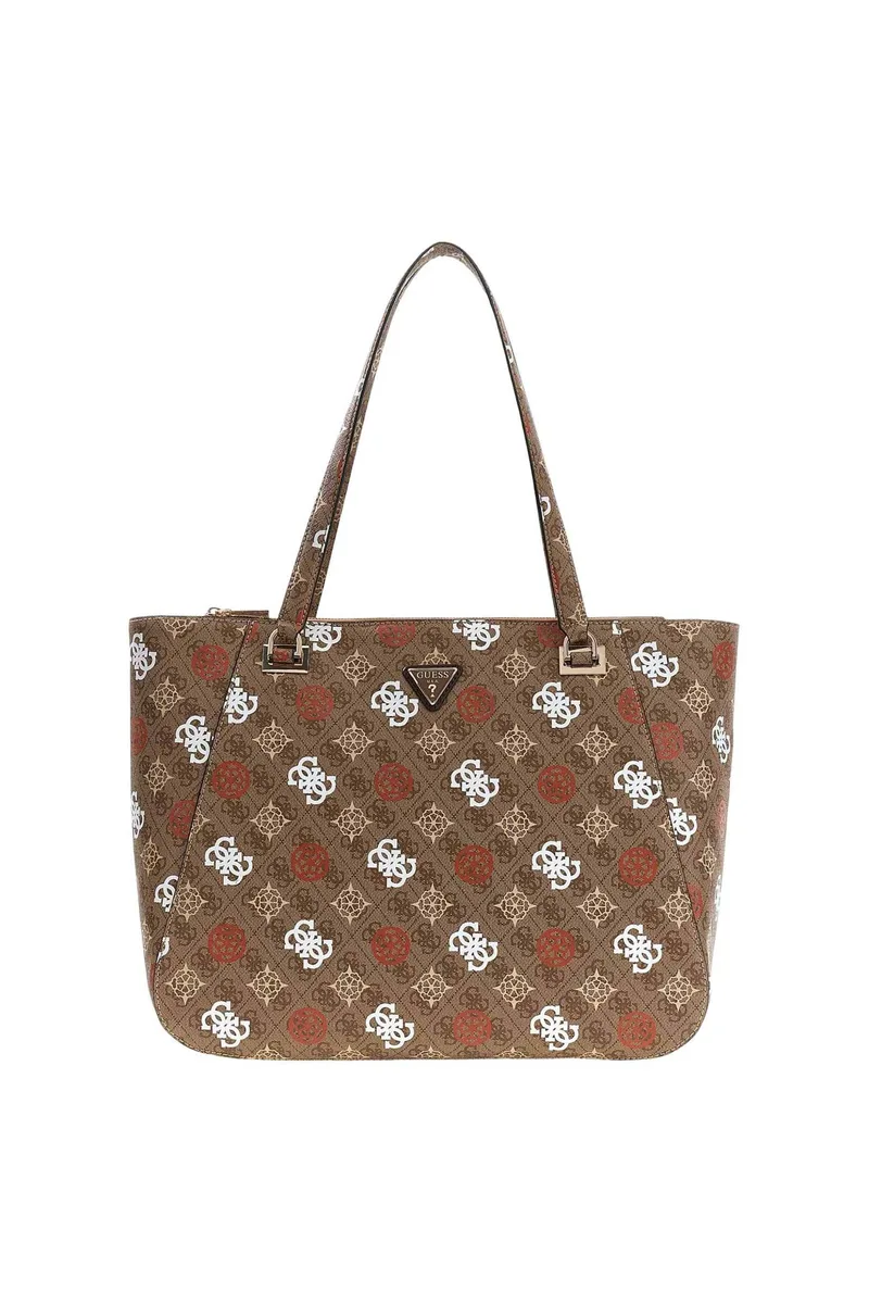 Guess γυναικεία τσάντα tote με all-over logo print "Eliette " - TWB93150240 Καφέ Latte