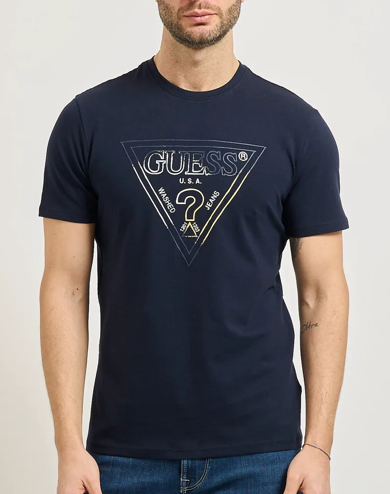 GUESS CN SS TRIANGLE HD MULTICOLOR T ΜΠΛΟΥΖΑ ΑΝΔΡΙΚΟ M6GI11K2992-G7V2 DarkBlue