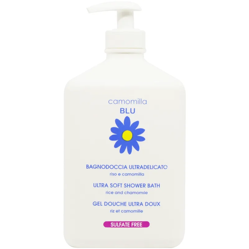 Camomilla Μπλε Delicate Sulfate Free Ultra Doux Bath & Shower Gel Απαλό Αφρόλουτρο για Πολύ Ευαίσθητο & Δυσανεκτικό Δέρμα με Χαμομήλι & Ρύζι με Αντλία 500ml