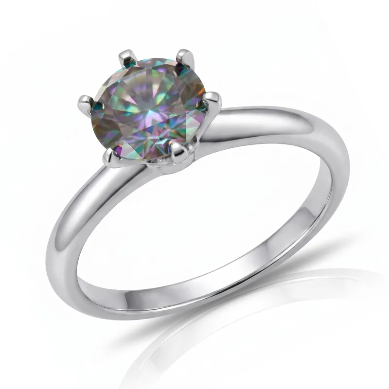 Δαχτυλίδι Moνόπετρο με Moissanite Diamond από Ασήμι DX2793