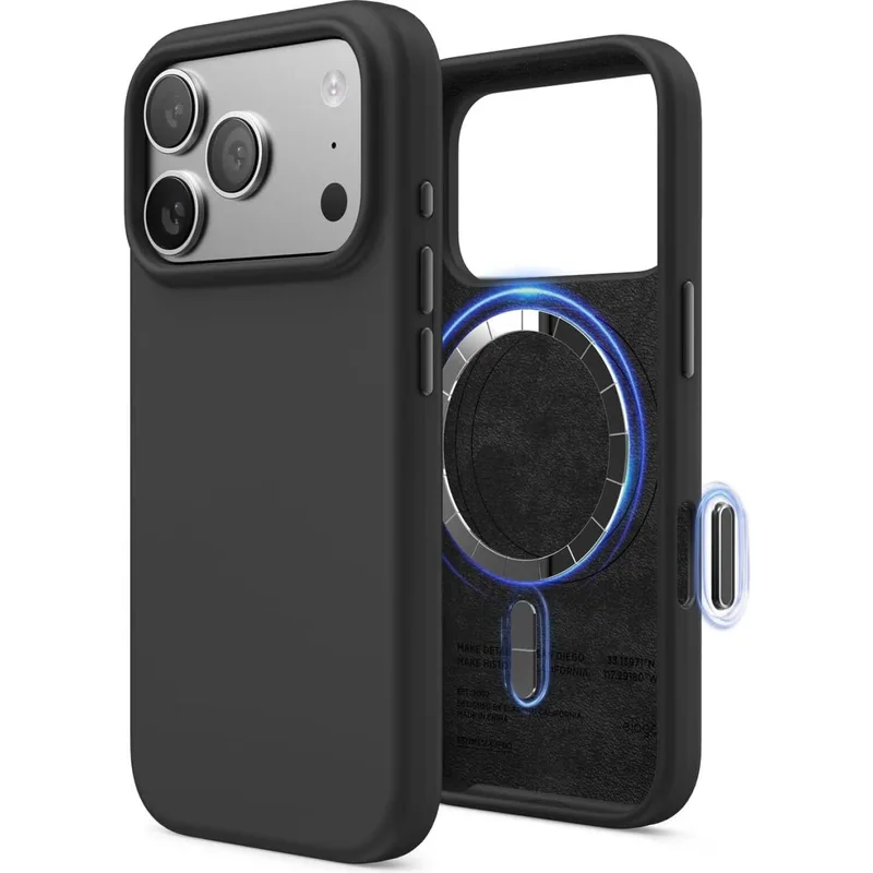 Θήκη iPhone 17 Pro Elago Magnetic Silicone Case Premium Σιλικόνης με MagSafe - Black (ES17MSSC63PRO-BK)