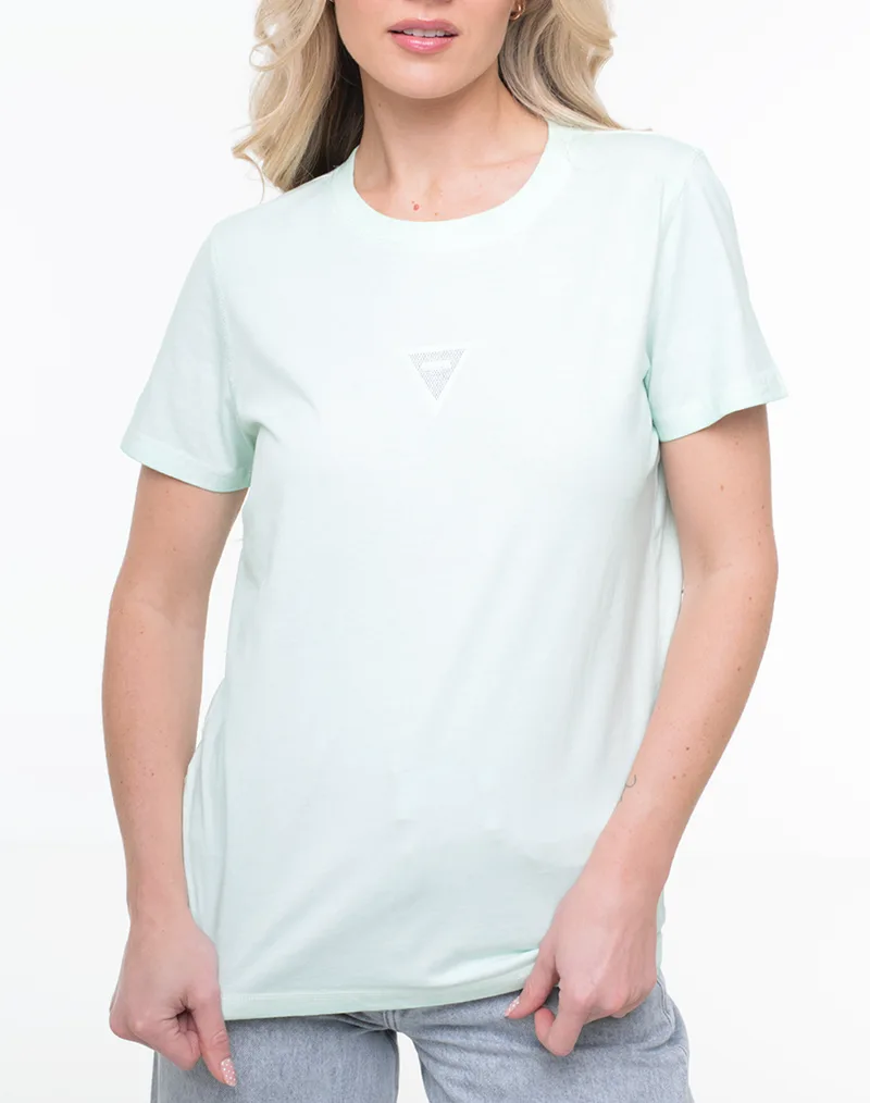 GUESS SS CN MINI STRASS TRIANGLE TEE ΜΠΛΟΥΖΑ ΓΥΝΑΙΚΕΙΟ W6GI10K3025-FBG8 MintGreen