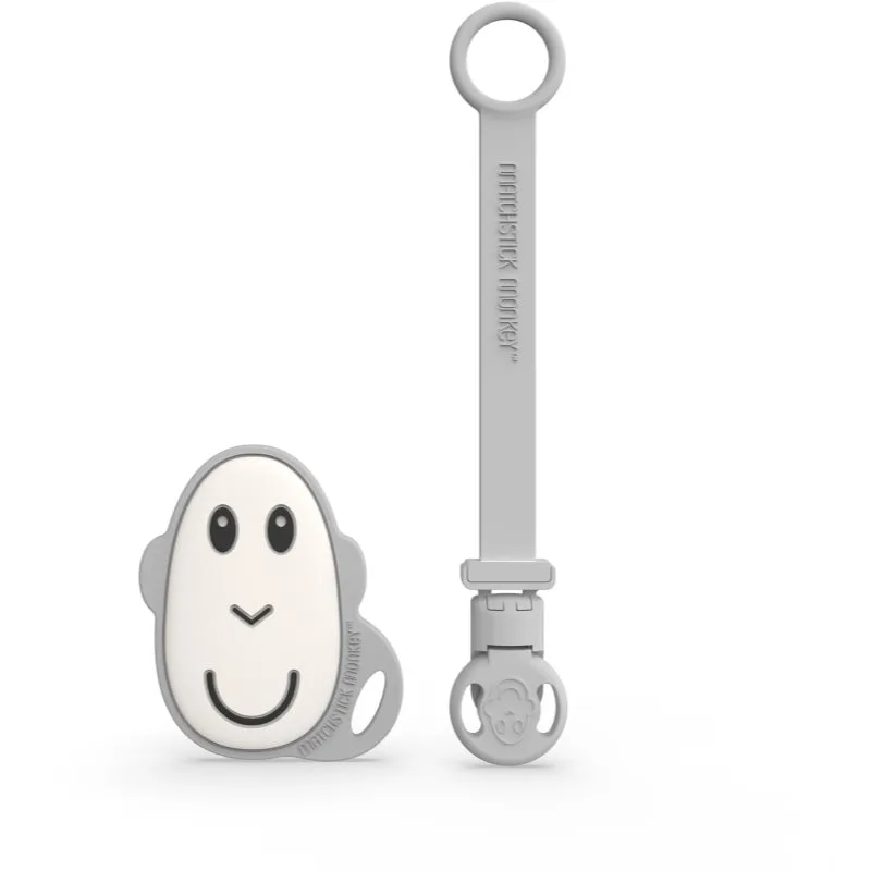 Matchstick Monkey Flat Face Teether & Soother Clip σετ δώρου για παιδιά Grey