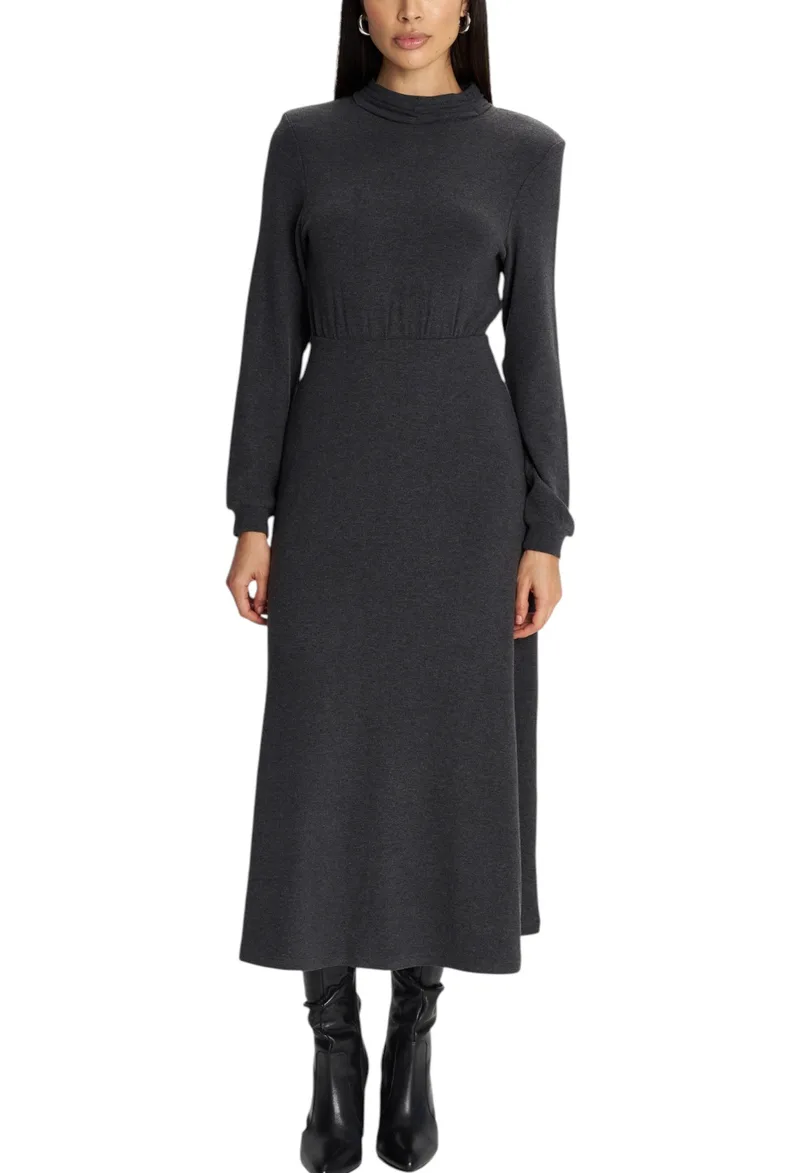 Φόρεμα Ale Μακρυμάνικο Μίντι 8921594-DARK GREY Γυναικείο