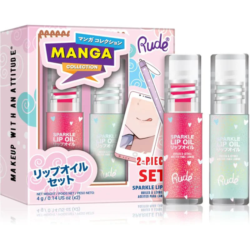 Rude Cosmetics Manga Collection σετ για τα χείλη Watermelon And Mint Duo 2x2 γρ
