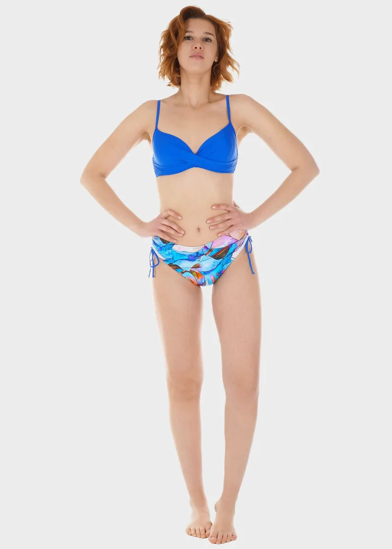 Γυναικείο σετ μαγιό bikini ενσωματωμένη ενίσχυση slip all print ψηλόμεσο.Καλύπτει C-D CUP ΡΟΥΑ