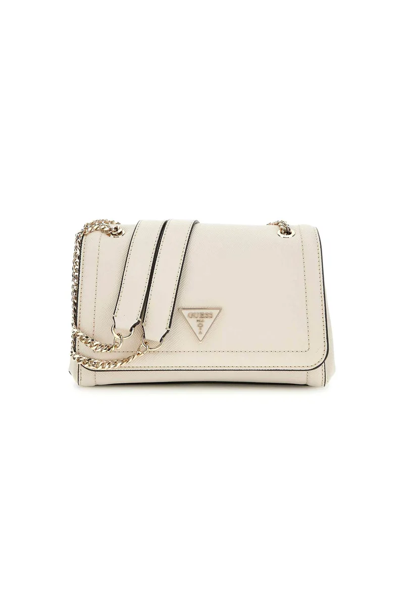 Guess γυναικεία τσάντα ώμου με logo "Noelle II" - HWZG9672210 Εκρού