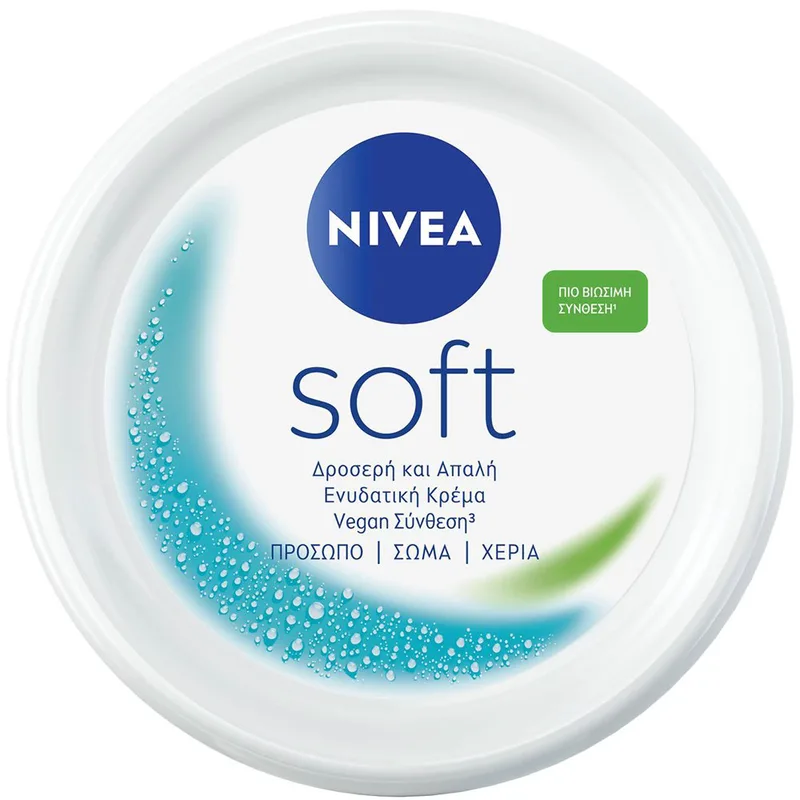 Nivea Soft Moisturizing Cream Ενυδατική Κρέμα Προσώπου, Σώματος & Χεριών με Βιταμίνη Ε & Έλαιο Jojoba 300ml