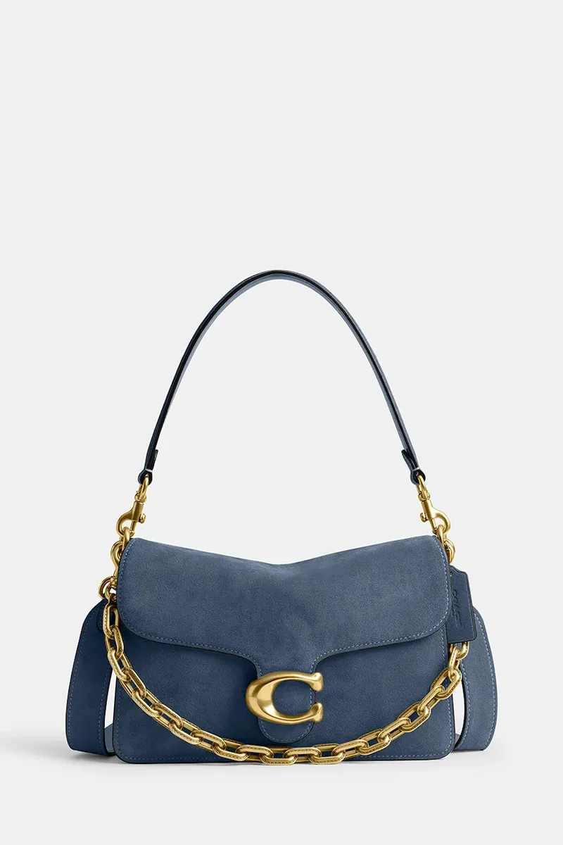 Coach μικρή τσάντα γυναικεία από δέρμα σουέτ Suade Chain Tabby Shoulder Bag