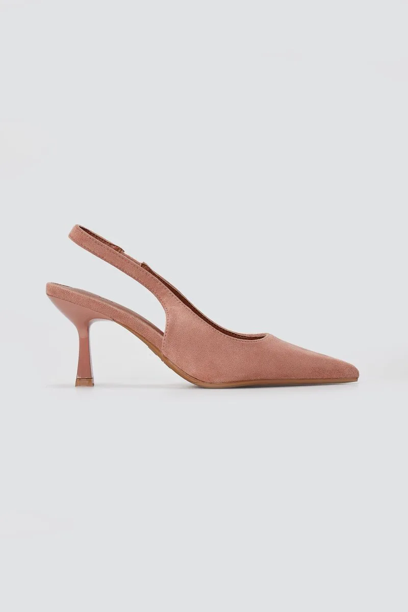 Stephan Γόβες Slingback με λεπτό τακούνι - P-1523 - Ροζ Suede