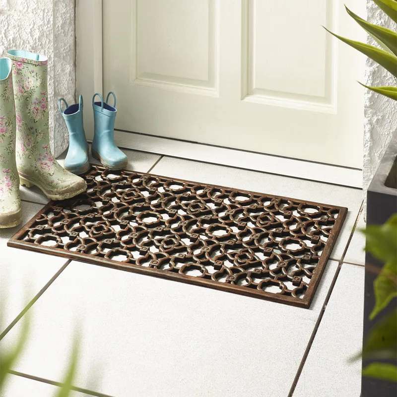Rubber Scraper Cast Iron Effect Doormat