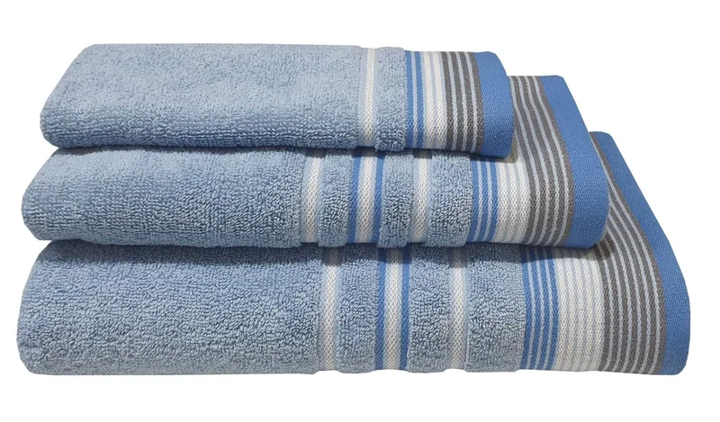 Πετσέτα Χεριών ΚΟΜΒΟΣ Satin Stripe 450 Light Blue 30x50