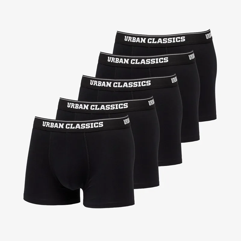 Μπόξερς Urban Classics Organic Boxer Shorts 5-Pack Black/ Black/ Black/ Black/ Black M