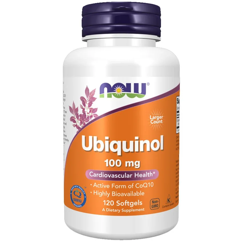 Now Foods Ubiquinol 100mg Συμπλήρωμα Διατροφής Ουμπικινόλης Ιδανικό για την Υποστήριξη της Παραγωγής Ενέργειας & Προστασίας από τις Ελεύθερες ρίζες στην Καρδιά, τα Αιμοφόρα Αγγεία, τον Εγκέφαλο & τους Νευρώνες 120 Softgels