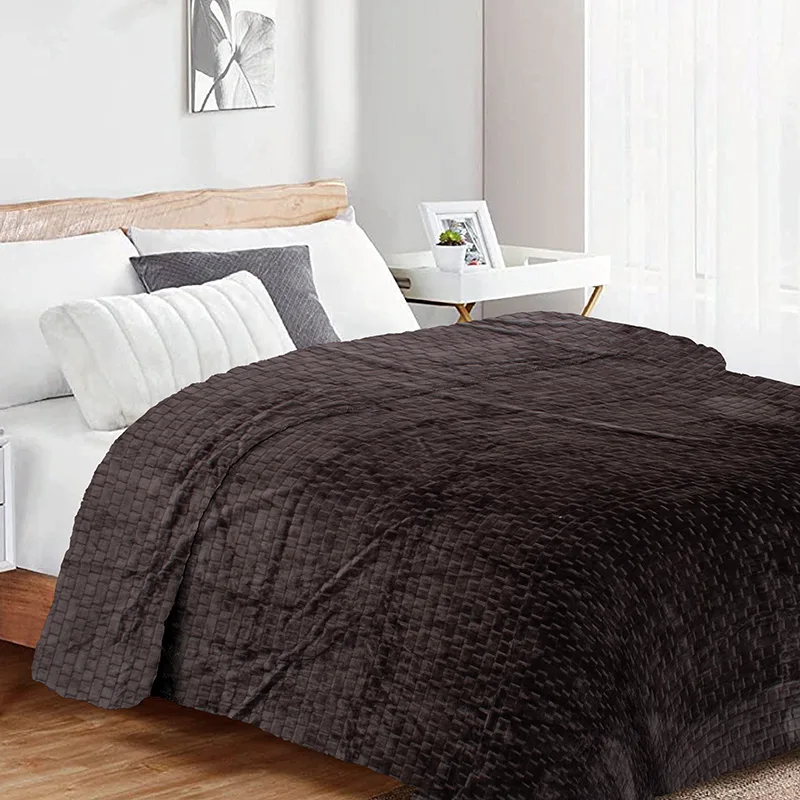 Κουβέρτα Fleece Υπέρδιπλη 220X240 Dimcol Jacquard Brick 8 (220x240)